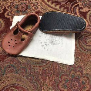 Starry Knight Design T-Strap Moccasins in Cedar